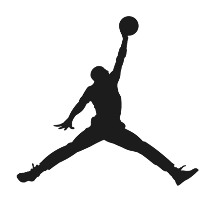 Logo Design Black  White on It Were The Outline Of The Air Jordan Jumpman Logo